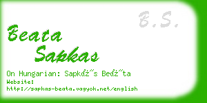 beata sapkas business card